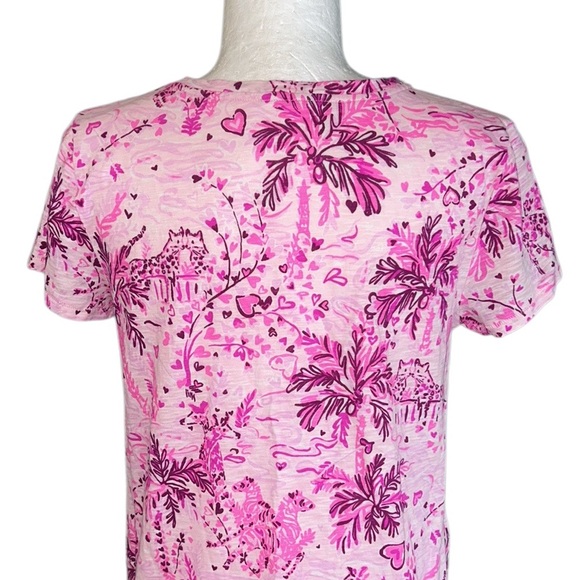 Lilly Pulitzer Etta Pink Blossom Wild About You Short Sleeve Tee - S - Picture 9 of 14